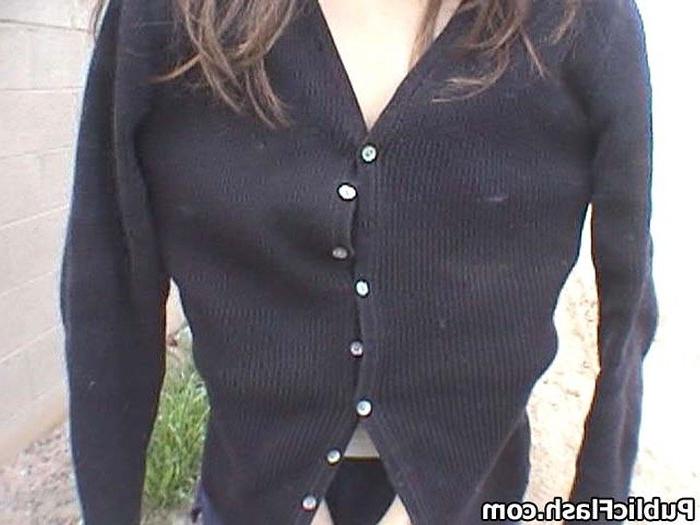 16P Skinny Chick Talked Into Stripping Naked Outdoors