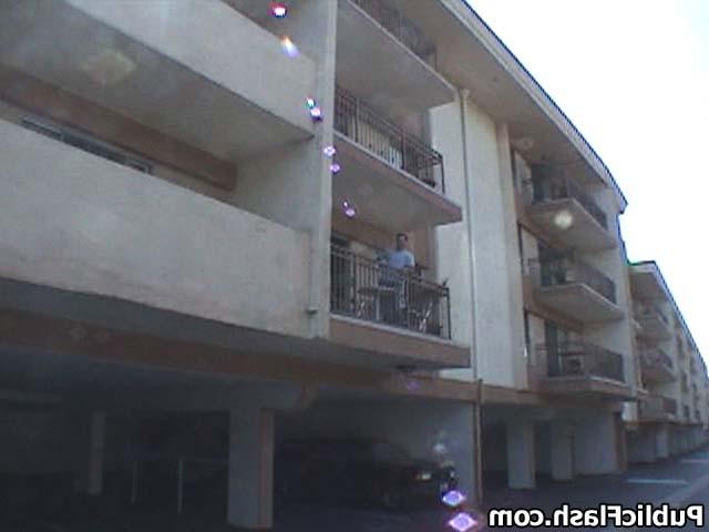 16P Big Bouncy Boobs Flashed for Neighbors on Balcony