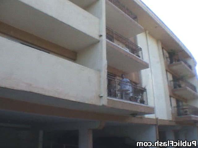 16P Big Bouncy Boobs Flashed for Neighbors on Balcony