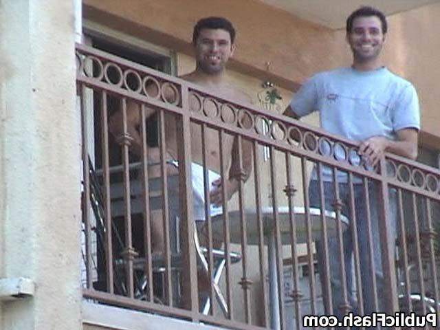 16P Big Bouncy Boobs Flashed for Neighbors on Balcony