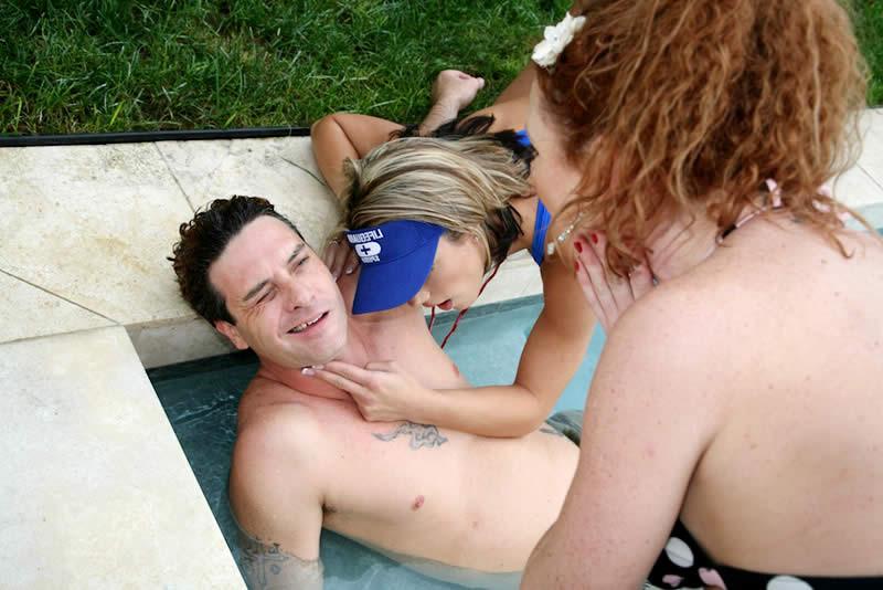 15P Redhead swinger seducing a cute lifeguard