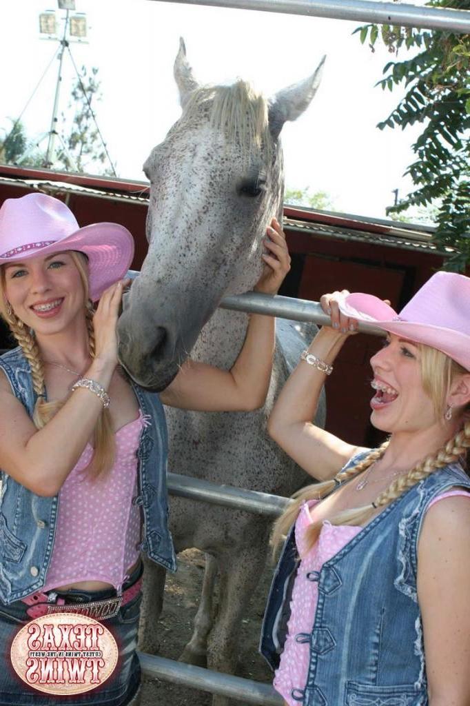 16P Gorgeous pigtail blonde teenager twin sisters