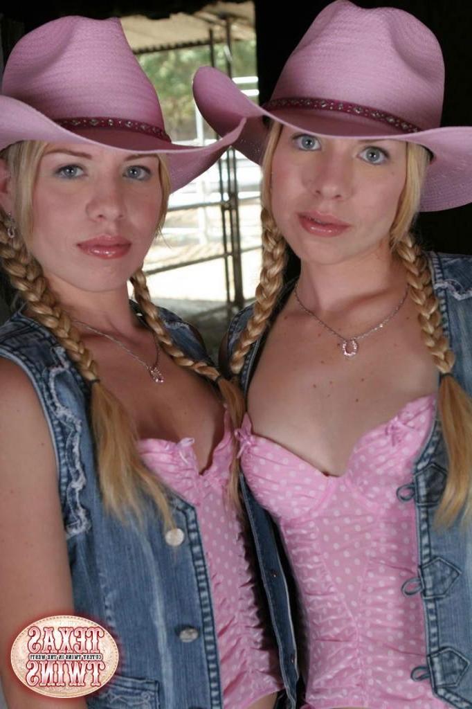 16P Gorgeous pigtail blonde teenager twin sisters