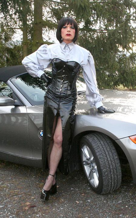 15P Crossdresser waiting for cocks  in a parking lot