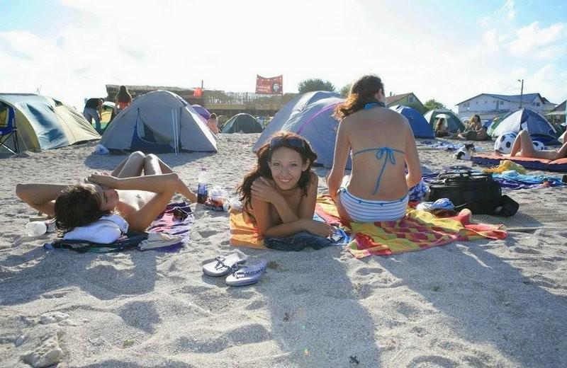 12P Nude nudists relaxing on the beach