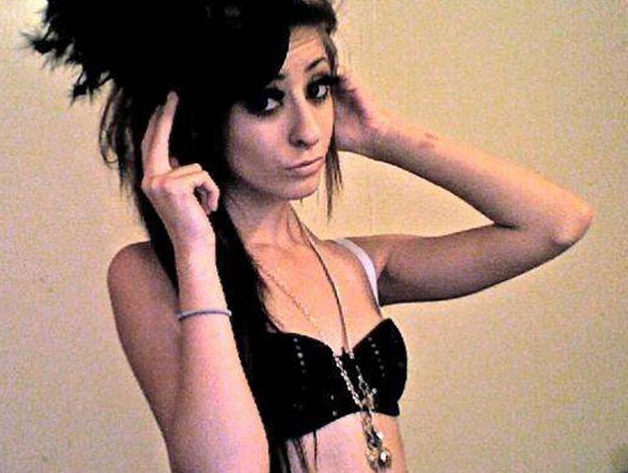 15P Lovely emo rocker teens teasing in panties