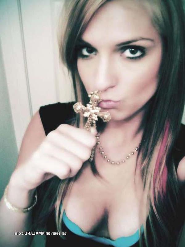 15P Lovely emo rocker teens teasing in panties