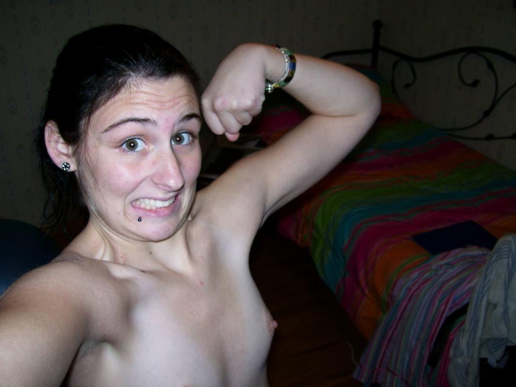 15P Self shooting emo teen girlfriend with tiny tits