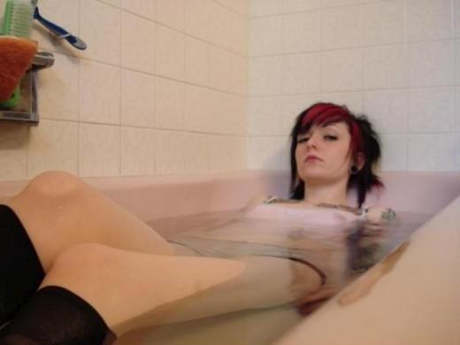 15P Self shooting tattooed amateur emo teen girlfriend