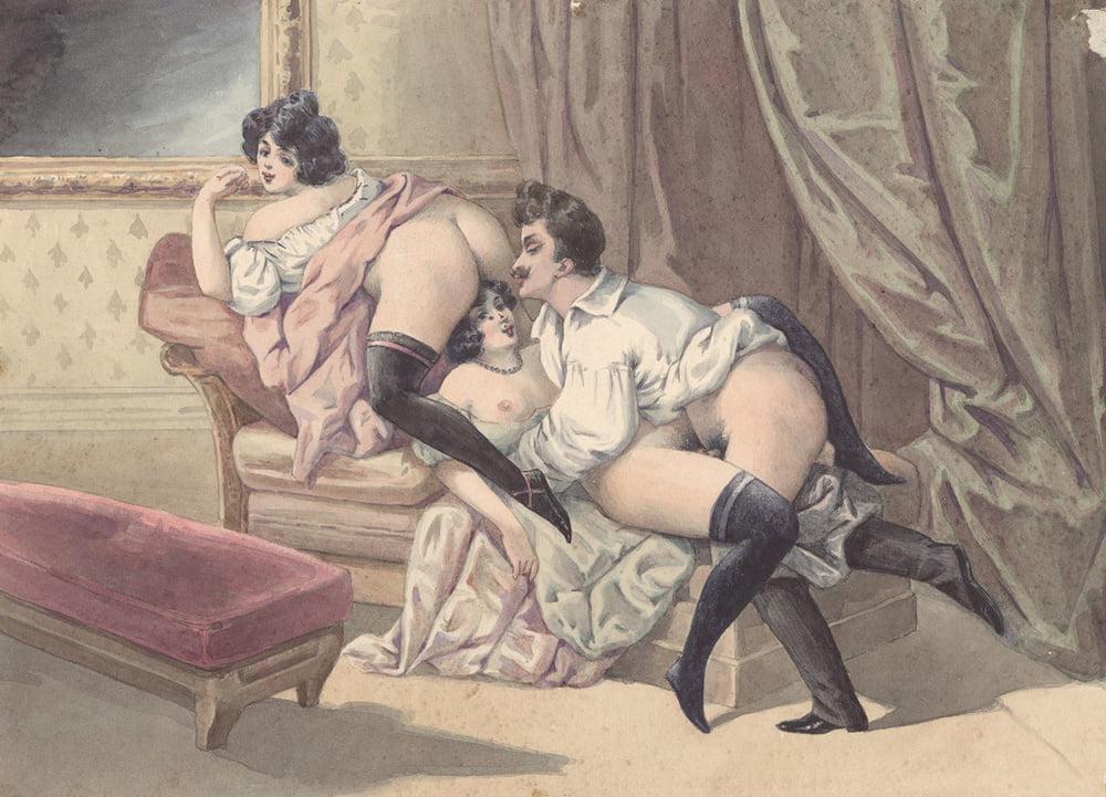 25P Erotic drawings of 19th century