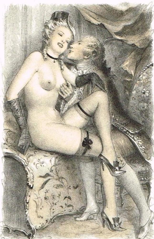 25P Erotic drawings of 19th century