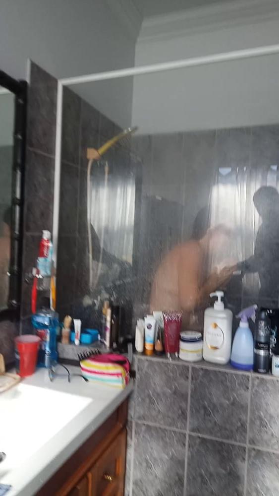 5P wife washing off bulls cum