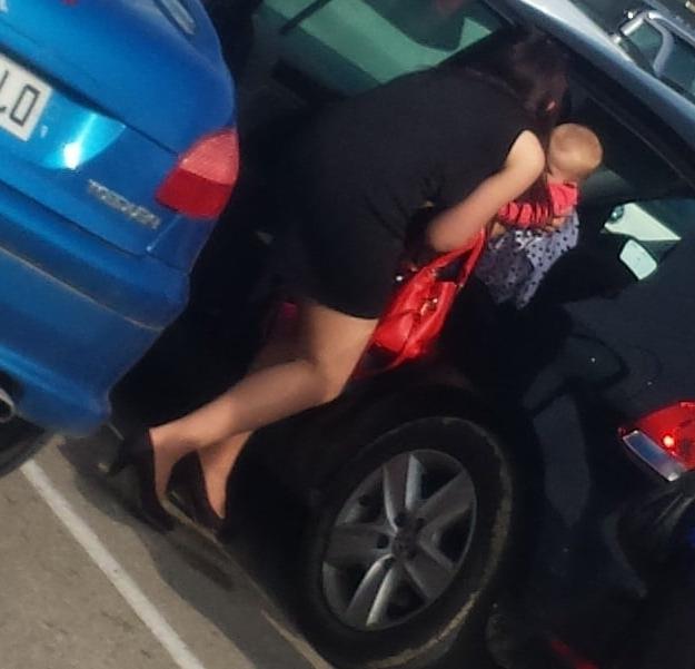 25P sexy young hot mom with mini skirt hot ass high heels