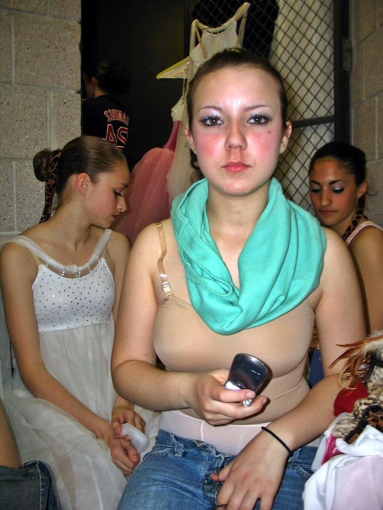 16P Backstage Candid Underwear, Pantyhose, Tights Cladded Girls