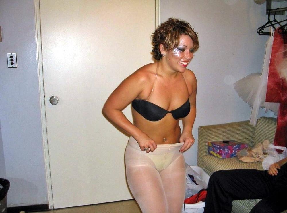 16P Backstage Candid Underwear, Pantyhose, Tights Cladded Girls