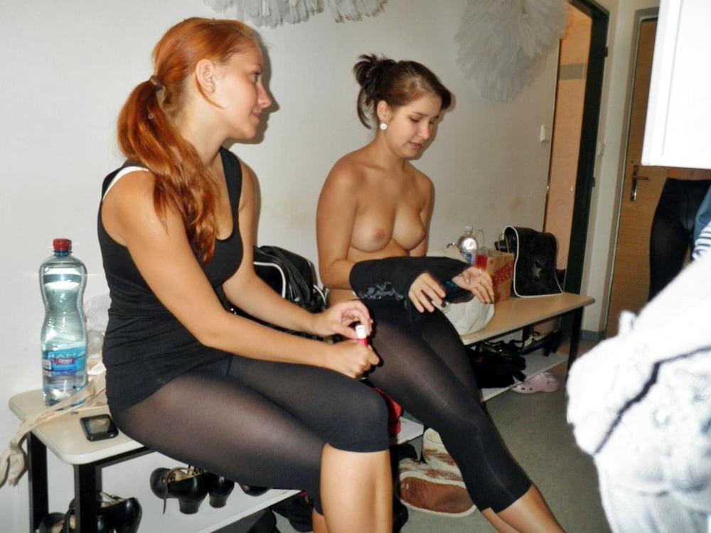 16P Backstage Candid Underwear, Pantyhose, Tights Cladded Girls