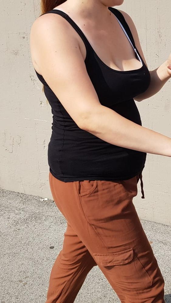 6P Street candid tits, ass