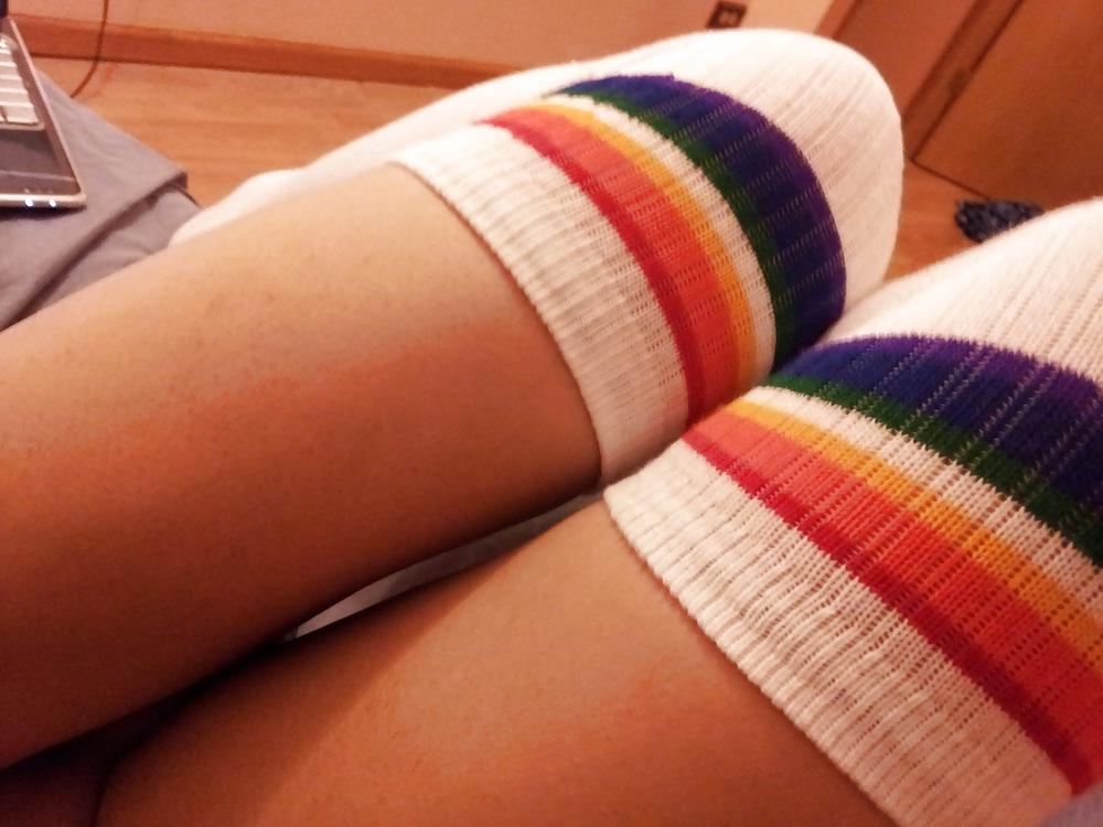 9P Cd crossdresser trap trans idk...rainbow socks!!