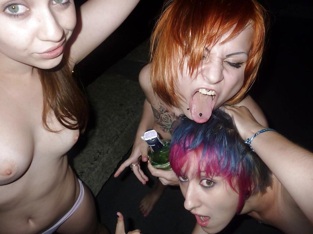 15P Three emo  girls partying