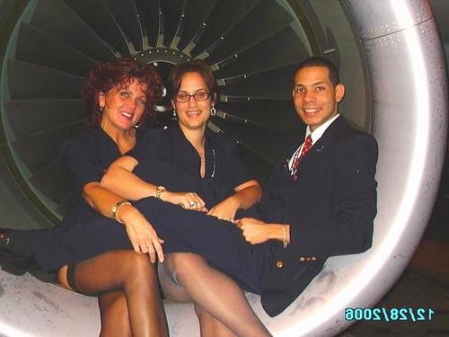 25P air stewardess oopps stockings