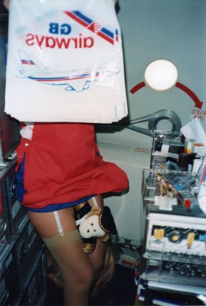 25P air stewardess oopps stockings