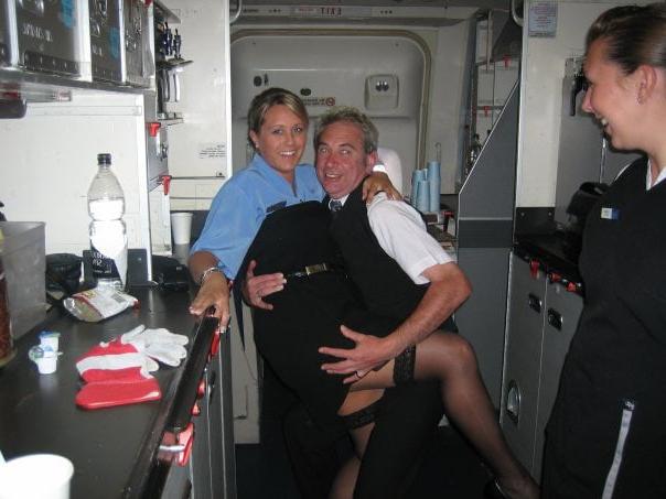 25P air stewardess oopps stockings