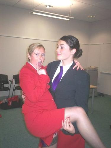25P air stewardess oopps stockings