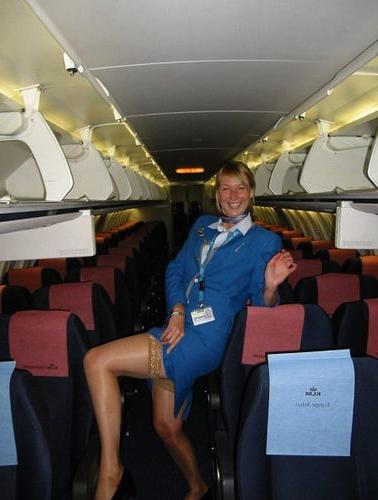 25P air stewardess oopps stockings
