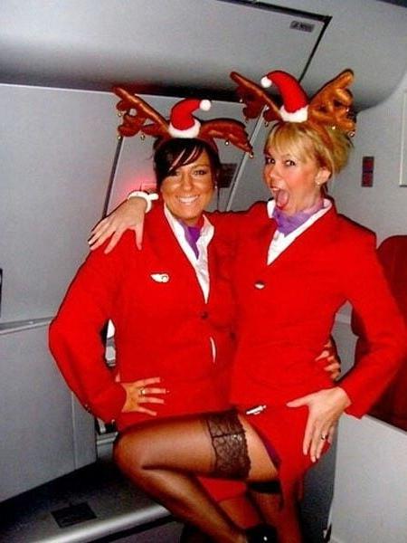 25P air stewardess oopps stockings