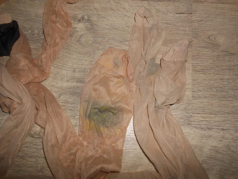 11P My wife's well worn pantyhose and shoes for cum