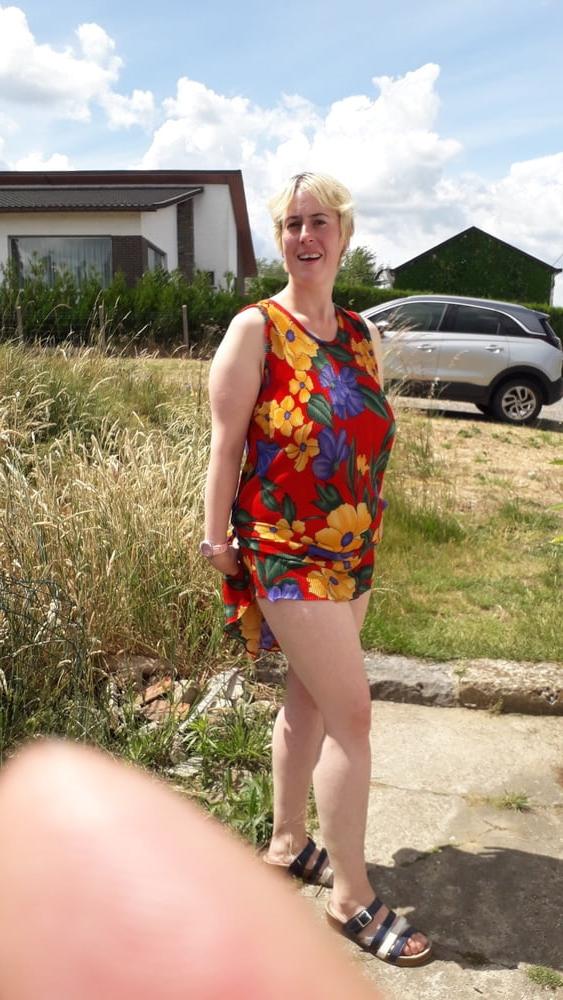 16P pantyless on street