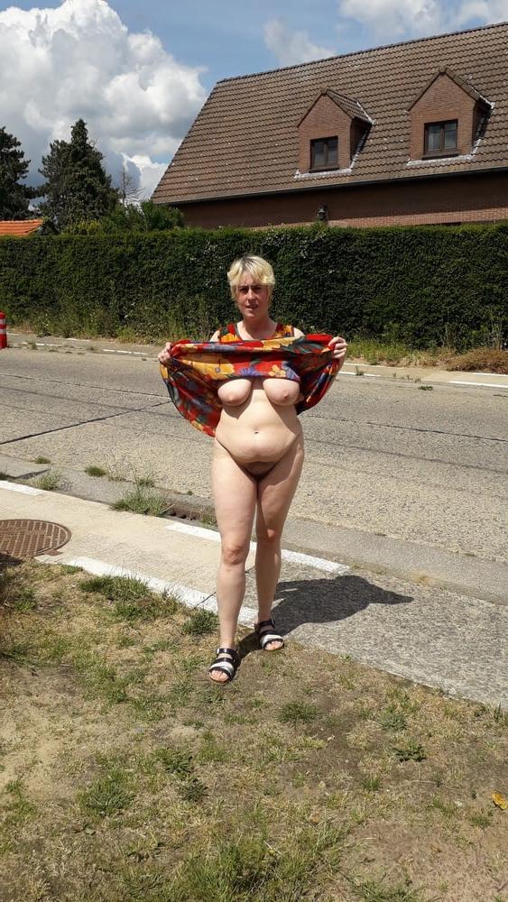 16P pantyless on street