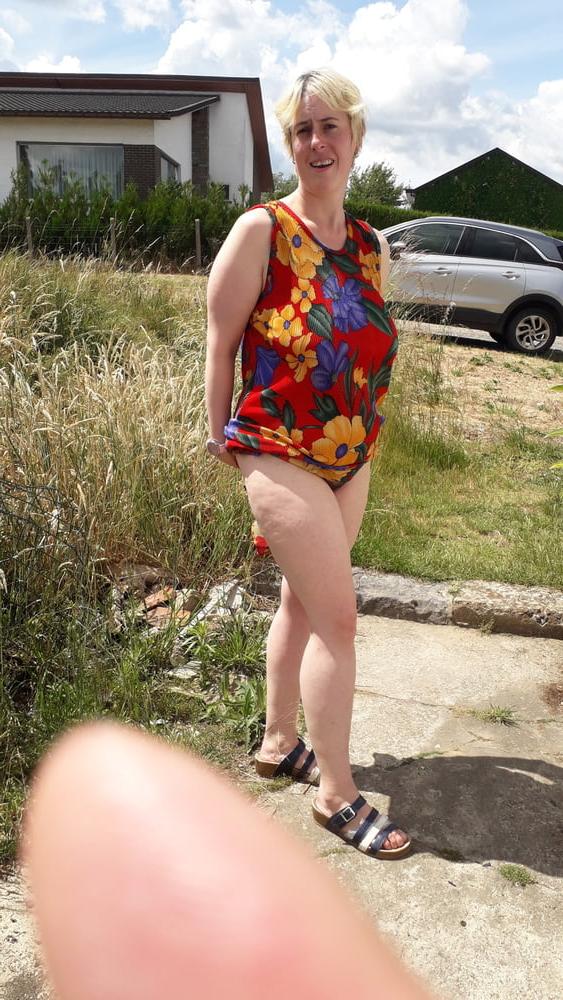 16P pantyless on street