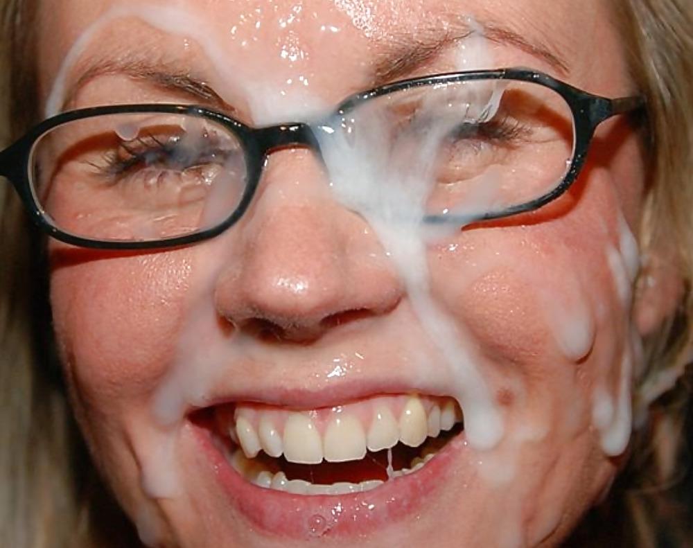 25P Cum on glasses