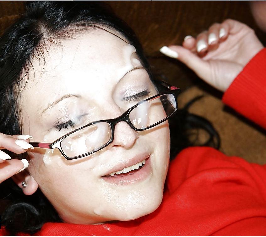 25P Cum on glasses