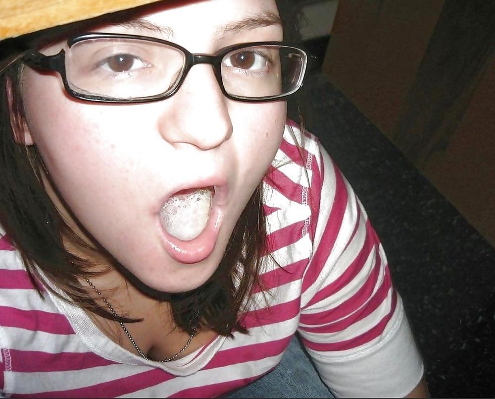 25P Cum on glasses