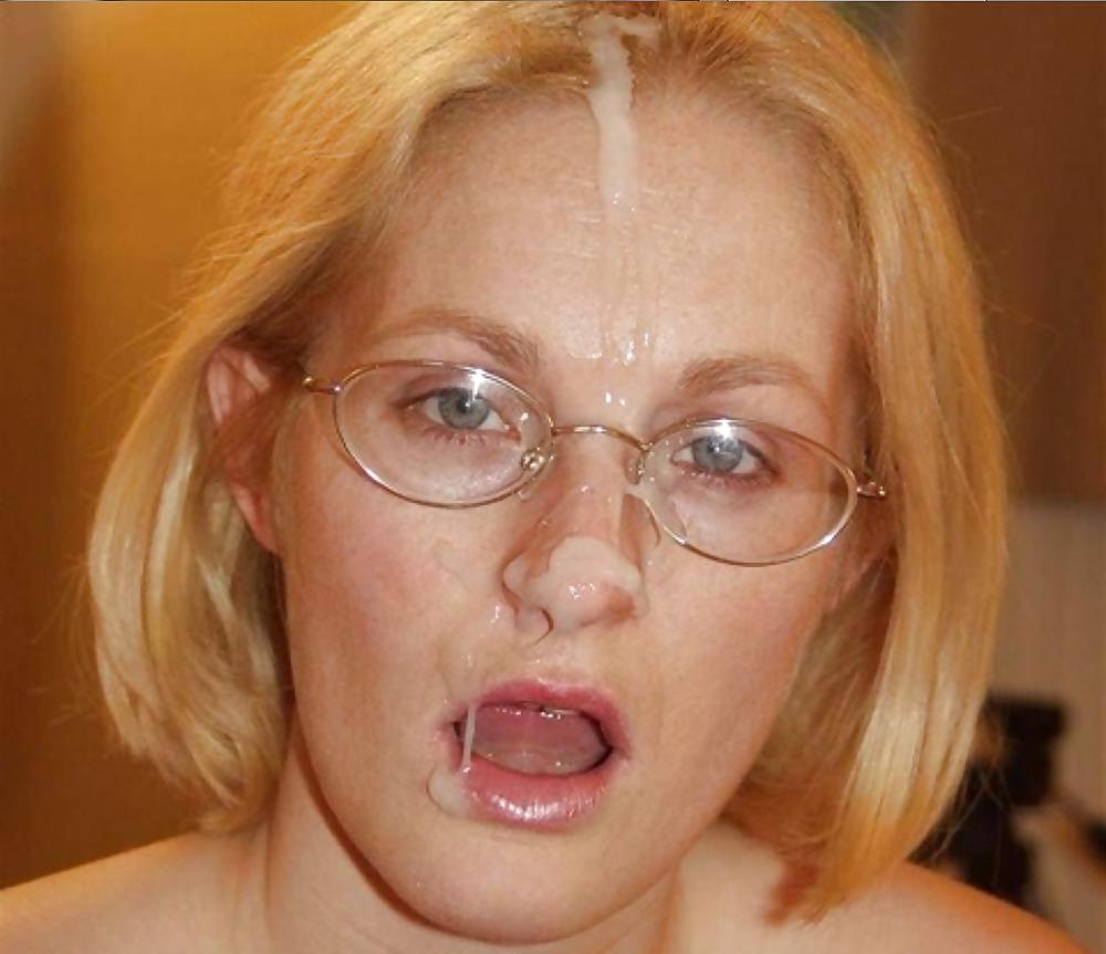 25P Cum on glasses
