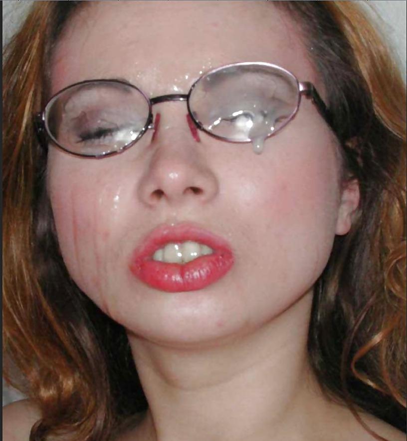 25P Cum on glasses