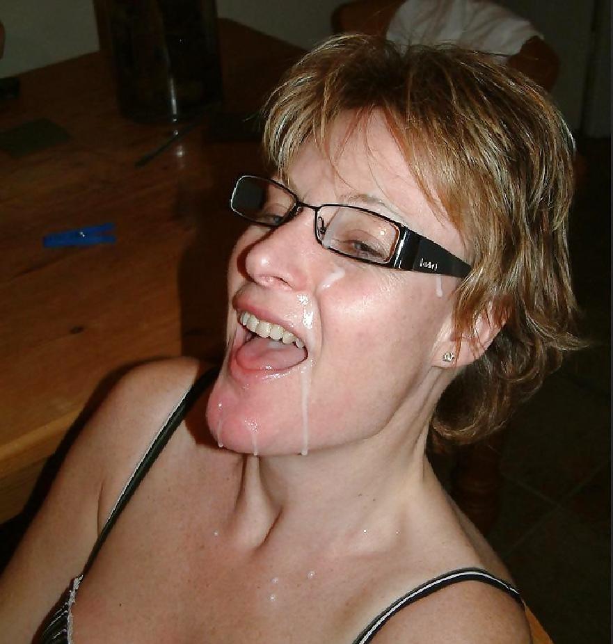 25P Cum on glasses