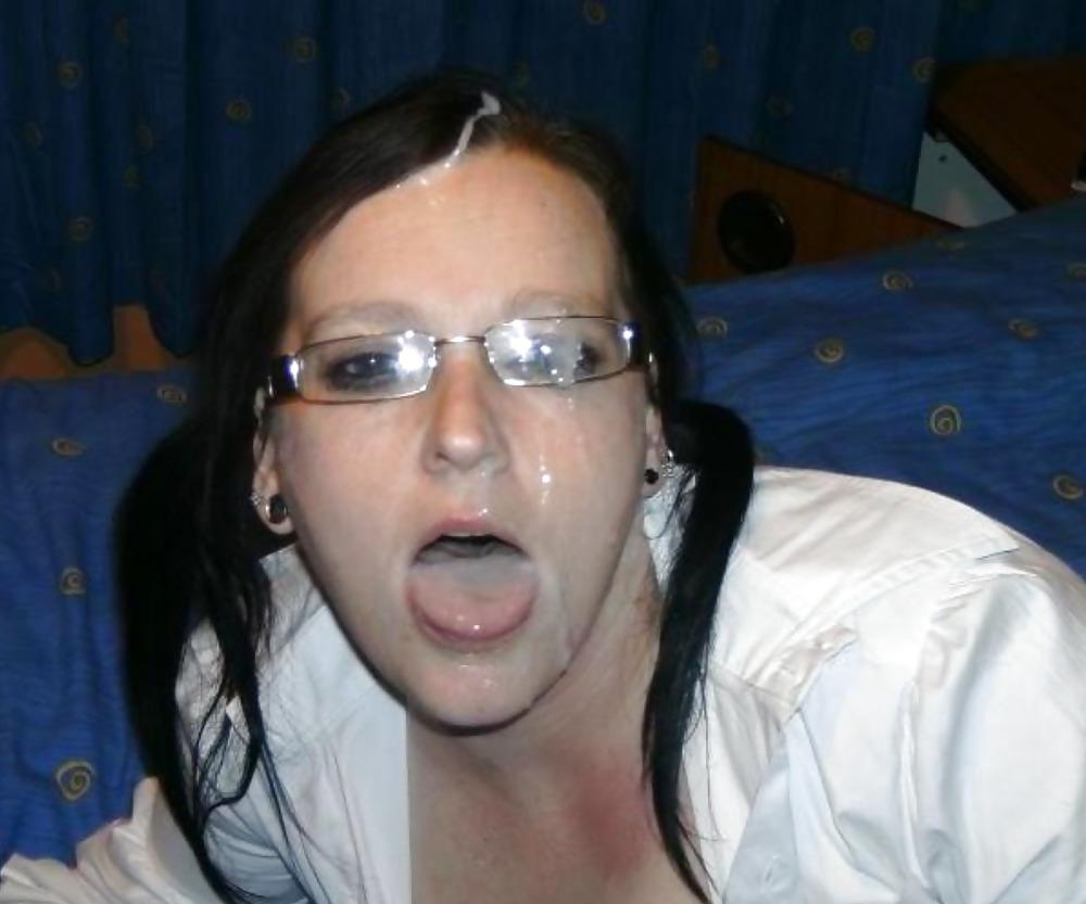 25P Cum on glasses