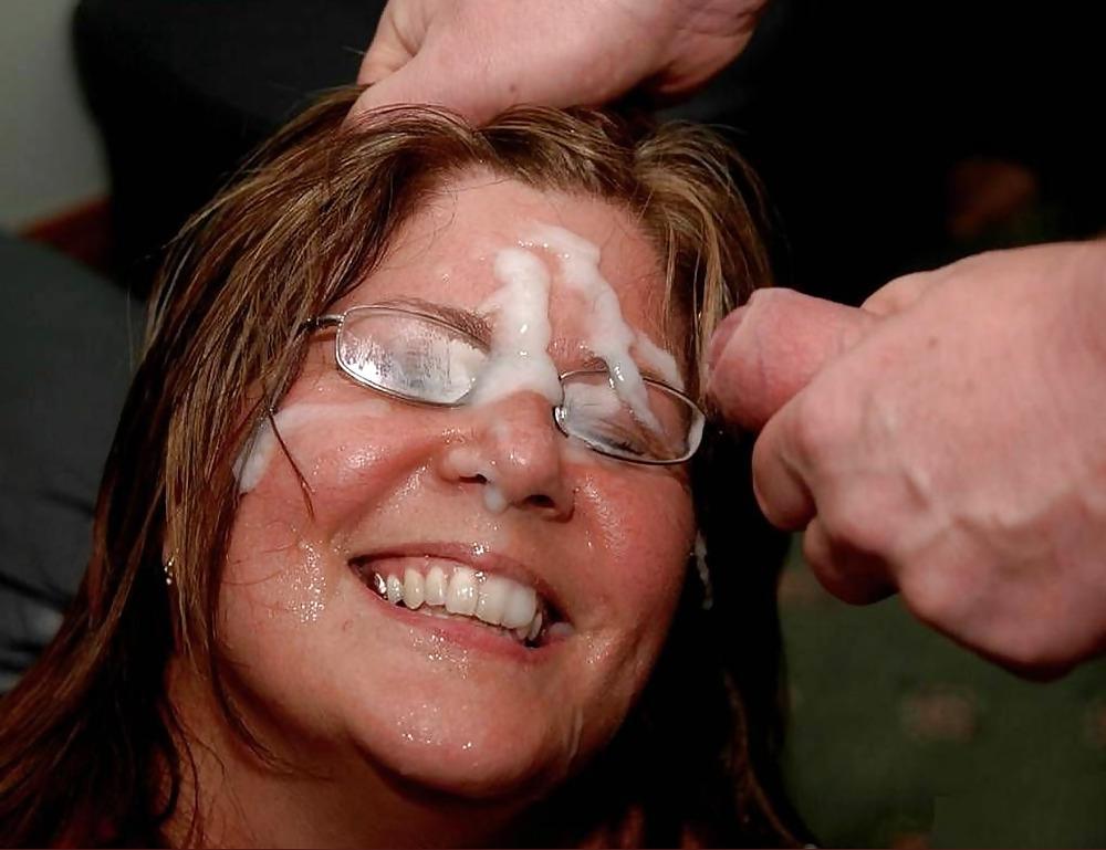 25P Cum on glasses