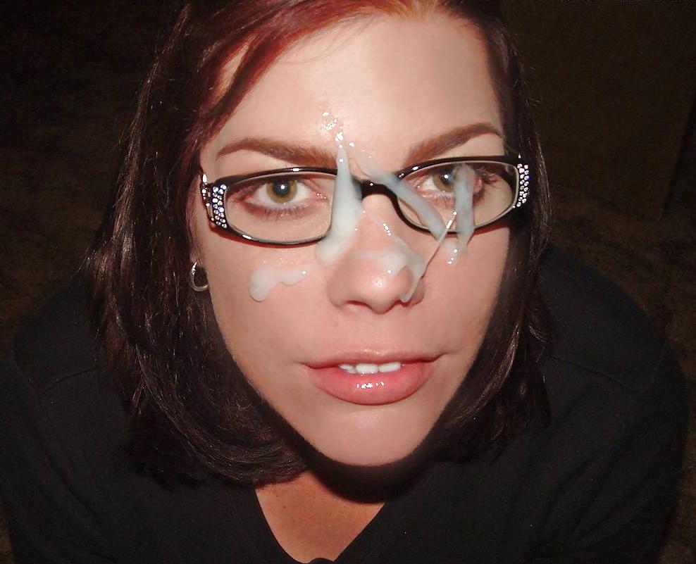 25P Cum on glasses
