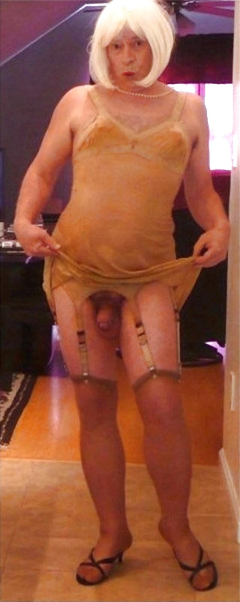9P Dick Sucking Crossdresser Upskirt in Stockings
