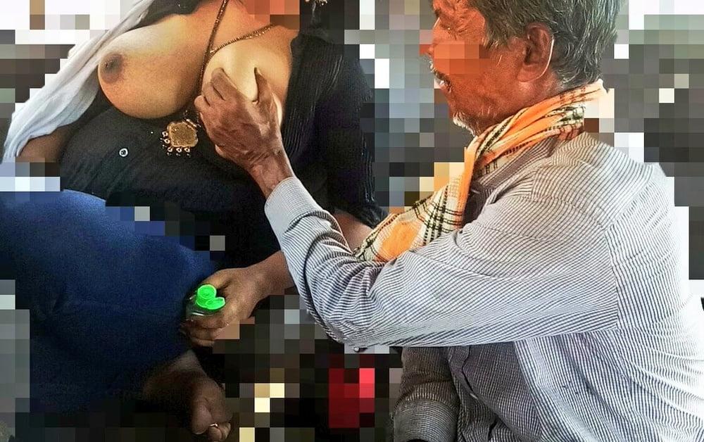 11P Big boobs flash to begger  in public Street