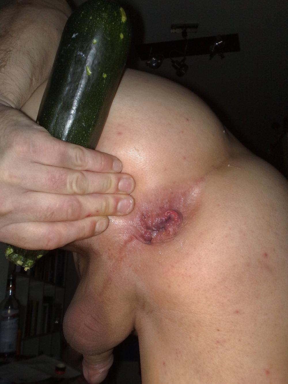 11P Zuchini ass masturbation