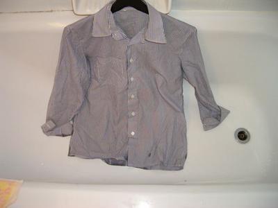 25P blue striped blouse 2 pissed