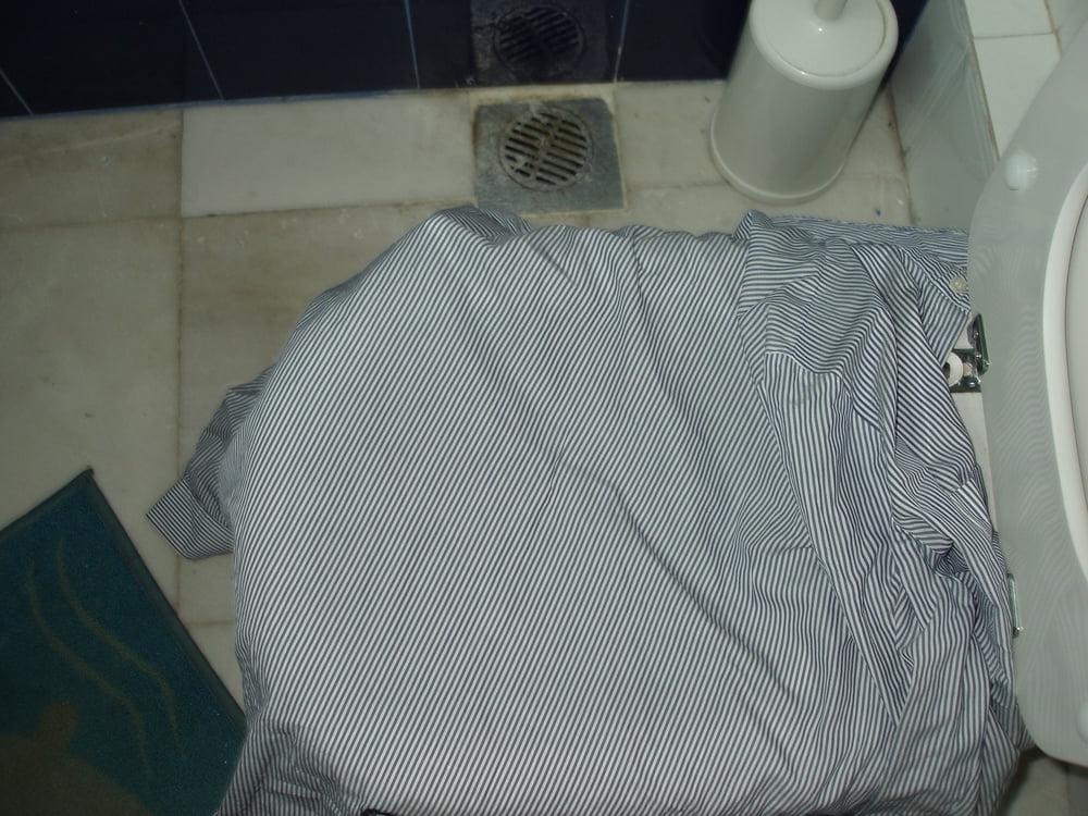 25P blue striped blouse 2 pissed