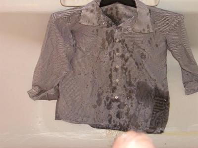 25P blue striped blouse 2 pissed