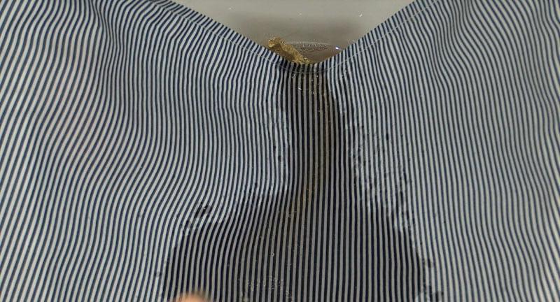 25P blue striped blouse 2 pissed