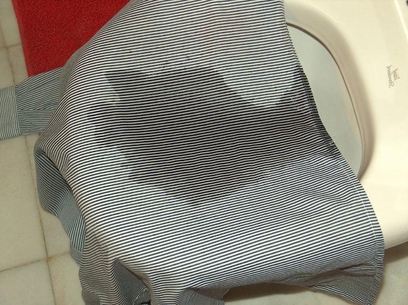 25P blue striped blouse 2 pissed